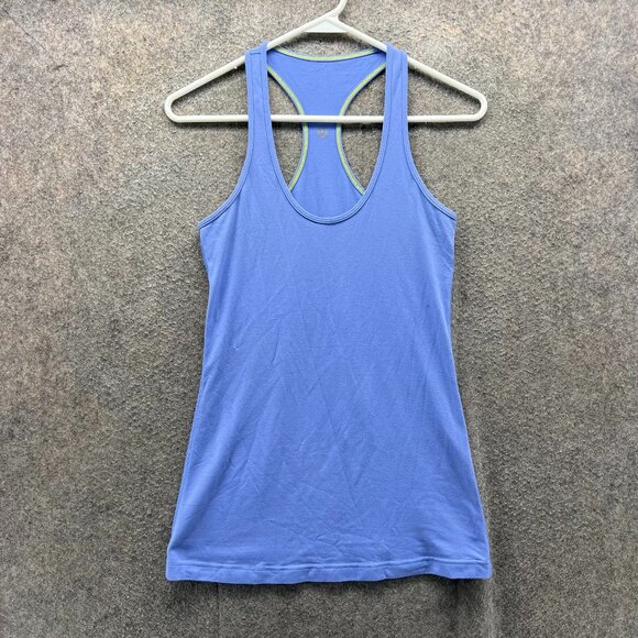 Lululemon  Tank Women 0 Blue Cool Racerback Luon Yoga Athletic Top Training - Picture 1 of 9